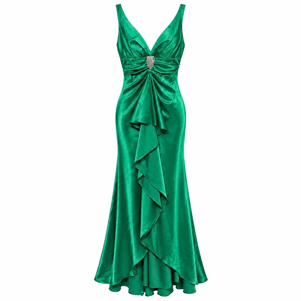 Betsy & Adam Old Hollywood Mermaid Gown Women Size 6 Y2K Satin Glam Prom Dress